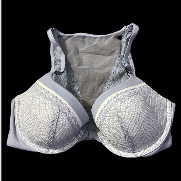 Victoria’s Secret Body Lined Demi mesh Racerback front close light blue bra - Picture 4 of 8